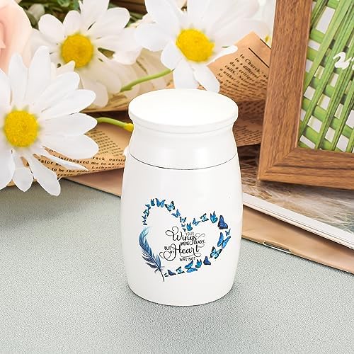 Aluminum Mini Butterfly Ashes Urn - Memorial Keepsake Urn