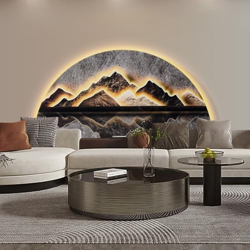 Homary 492 Inch LED Lighted Abstract Mountain Wall Art