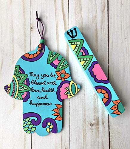 Lea Joelle Handmade Hamsa Blessing Mezuzah Frame