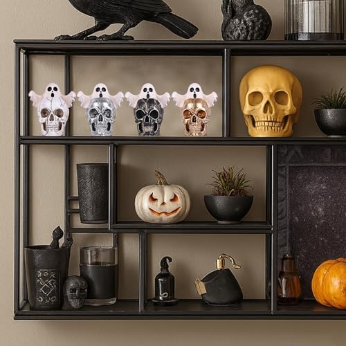 LCCCK Mini Skull with Ghost Halloween Decor Figure