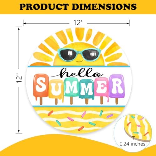 Hello Summer Sun Popsicle Sunglasses Door Sign