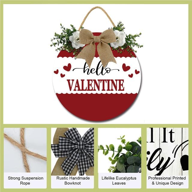 11 Inch Heart Shape Valentine Door Wreath Sign