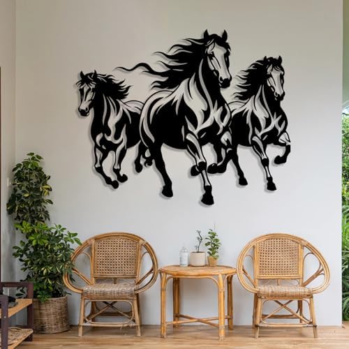 Metal Horse Wall Decor 24x19 Inch Sculpture