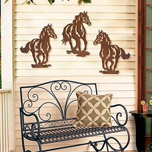 Limygus Metal Horse Wall Art Decor Set of 3