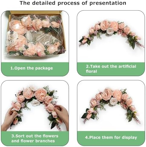 OrgMemory Artificial Floral Swag 23 Inch Peach