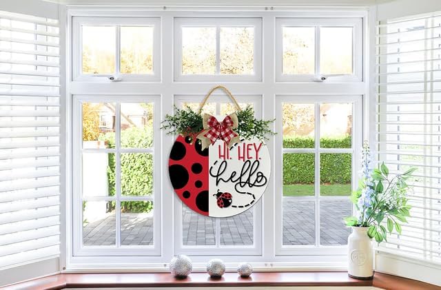Boylee Rustic Wooden Spring Wreath Door Sign