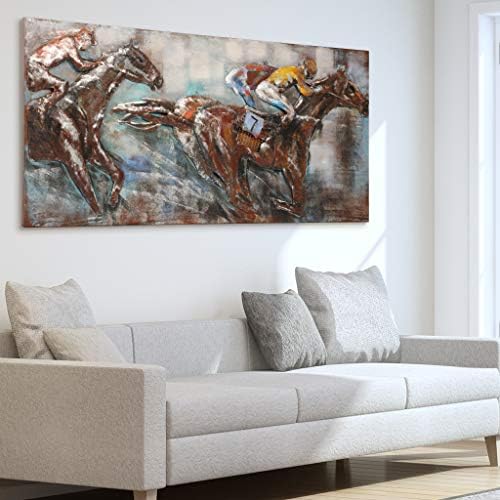Race Day Primo Mixed Media Hand Painted Wall Sculpture