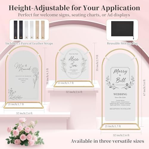 Gold Wedding Welcome Sign Stand Easel Holder