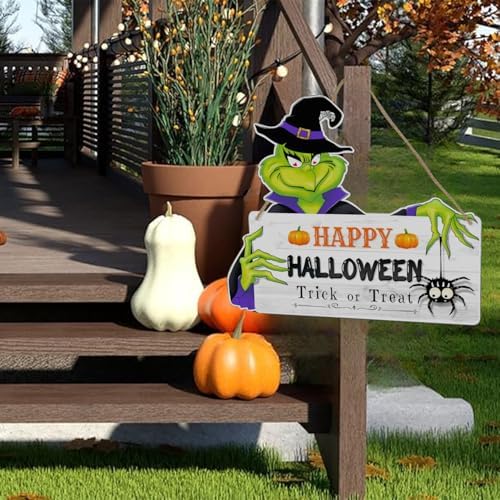 3PC Wooden Halloween Signs Front Door Wreath Decor