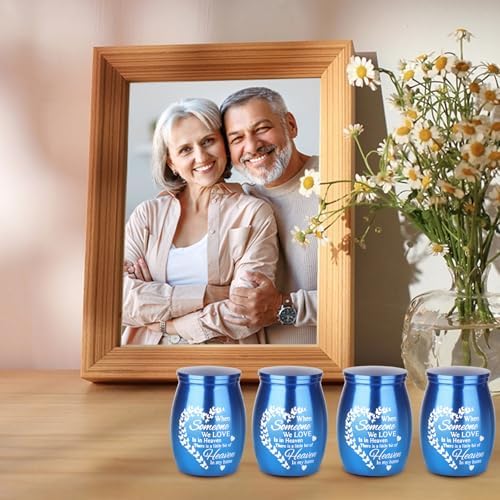 Mini Urns for Ashes Keepsake Set of 4 Blue