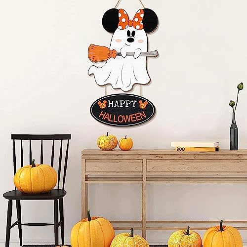 Cute Halloween Mouse Ghost Door Sign