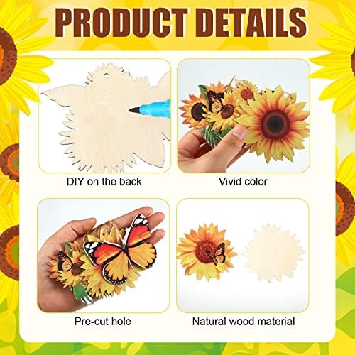 Qunclay 36 Pcs Summer Sunflower Tree Decorations