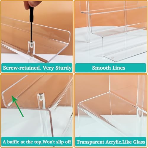 2 Pack Acrylic Display Risers 4 Tier Shelf Stand