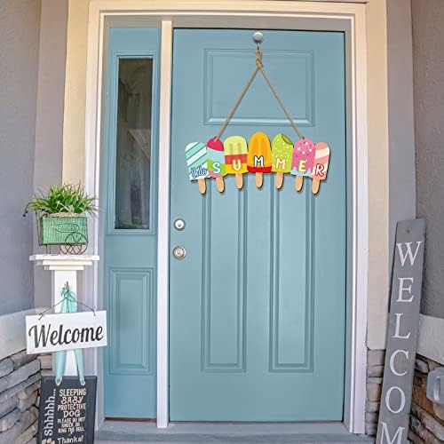 Yookeer Summer Door Sign with Ice Cream Wreath