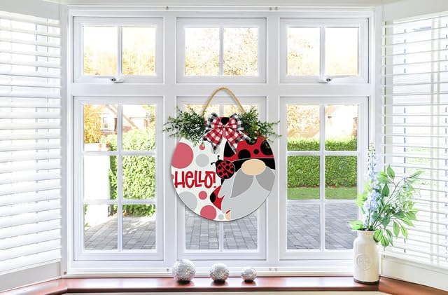 Boylee Spring Wreath Door Sign 11 Inches Rustic Wooden