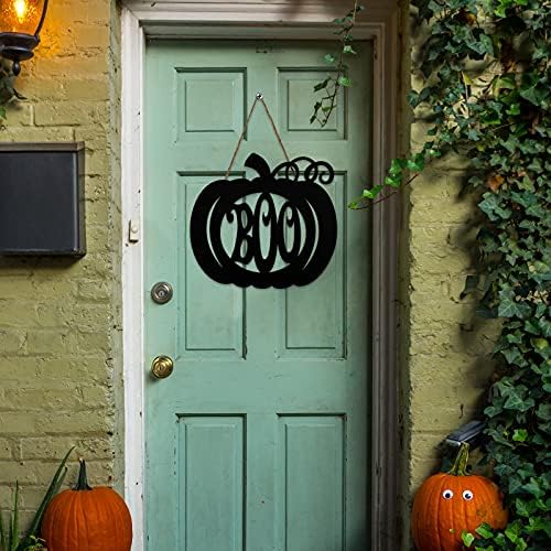 Jetec Halloween Door Hanger Black Boo Wood Sign