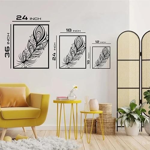 CNC Wood LED Feather Wall Art with RGB Control