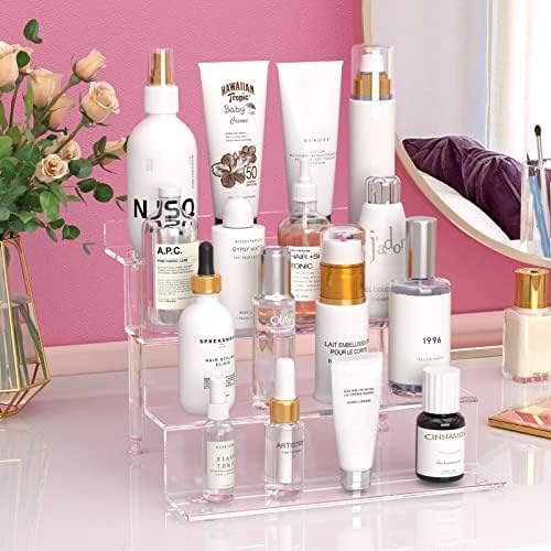 NIUBEE Acrylic Riser Display Shelf 4 Tier 9 Inch