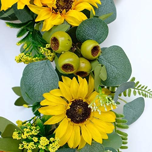 Idyllic 18 Inch Artificial Sunflower Wreath