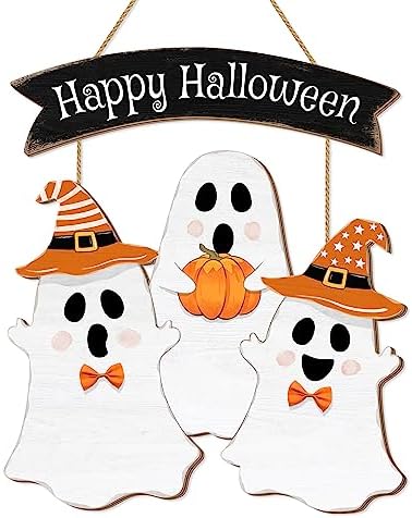Halloween Ghost Door Sign BOO Decorations