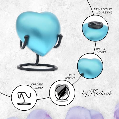 Heart Urn for Human Ashes Small Heart-Shaped Keepsake with Stand
