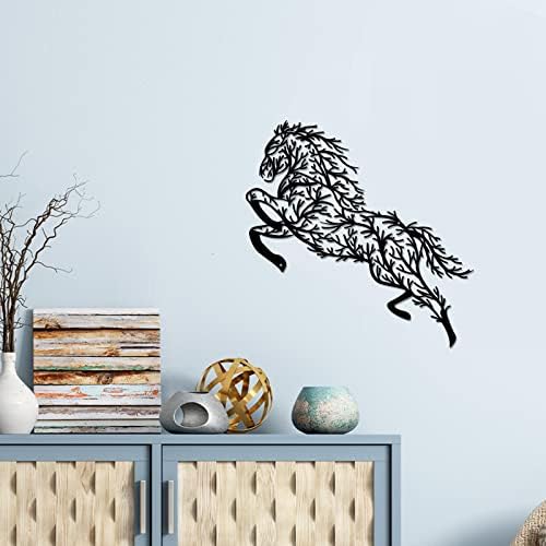 Nbeads Horse Metal Wall Art Decor Tree Branch Silhouette