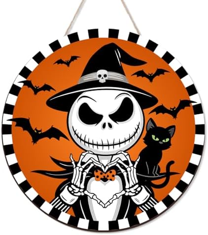 Aymolas Halloween Jack O Lantern Wreath Sign