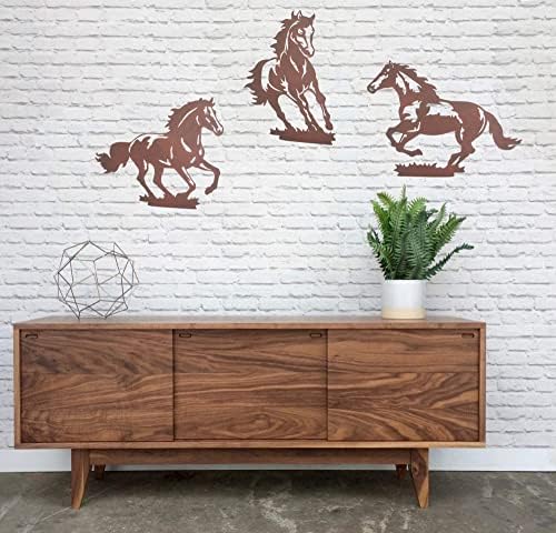 Rustic Metal Horse Wall Art Decor 3 Pack