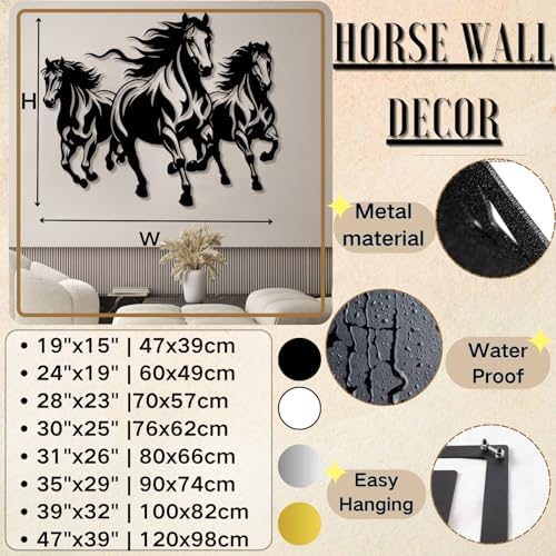 Metal Horse Wall Decor 24x19 Inch Sculpture