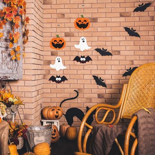 2Pack Halloween Door Sign Decorations Wooden Hanging Trio Set