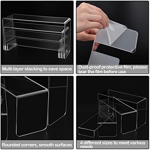 MerryNine Acrylic Risers Display Stands 8 Pcs 2 Set