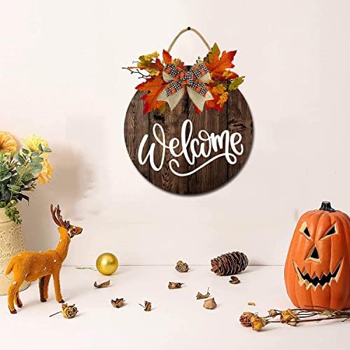Rustic Wooden Fall Welcome Sign Halloween Decor