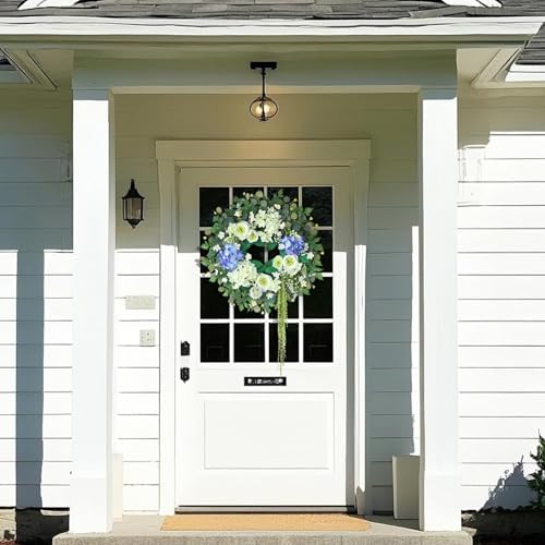 26 Inch Hydrangea Eucalyptus Wreath for Front Door