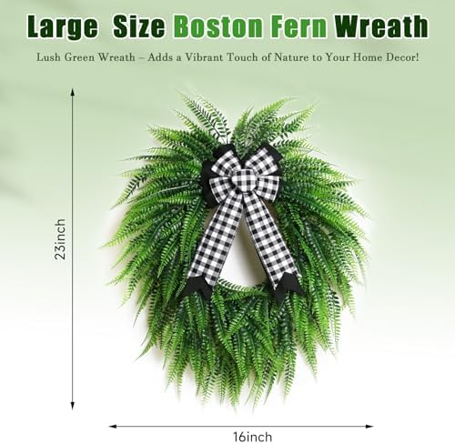 All-Season Boston Fern Wreath for Front Door