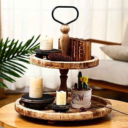 Amyhill 3 Pcs Wooden Risers for Display Decor Black