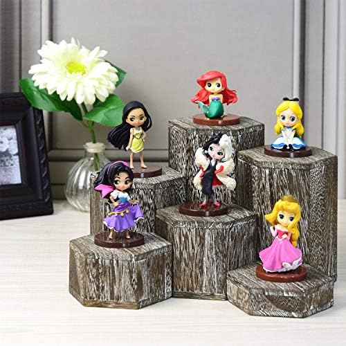 MOOCA 6-Piece Wooden Hexagon Risers Display Stand