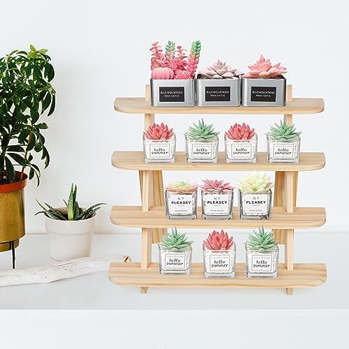 Wooden Cupcake Display Stand with 4 Tiers and Risers
