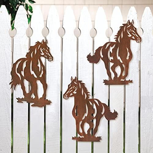 Limygus Metal Horse Wall Art Decor Set of 3