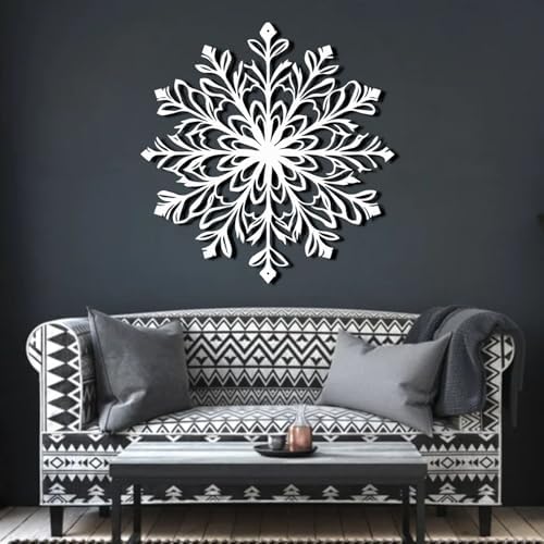 ENJOYOO Snowflake Metal Wall Art Decor 24x24in