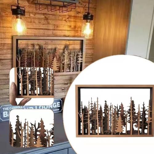 Meokro 7-Layer Fox Wall Art Decor Wooden Farmhouse Sculpture