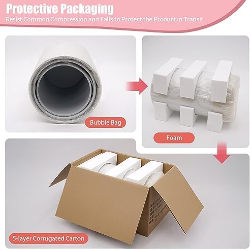 3 Pcs White Round Cylinder Pedestal Stand for Decor