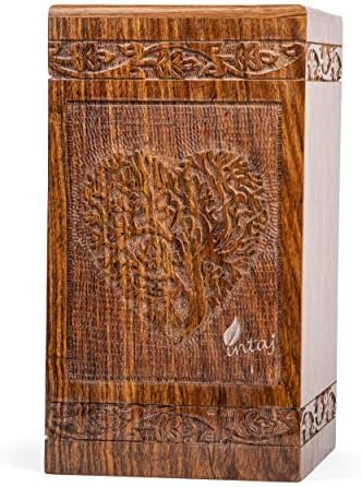 Handmade Rosewood Urn for Human Ashes - Heart Tree Medium 150 Cuin