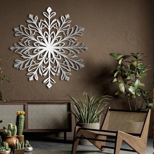 ENJOYOO Snowflake Metal Wall Art Decor 24x24in
