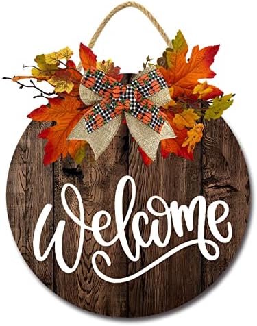 Rustic Wooden Fall Welcome Sign Halloween Decor