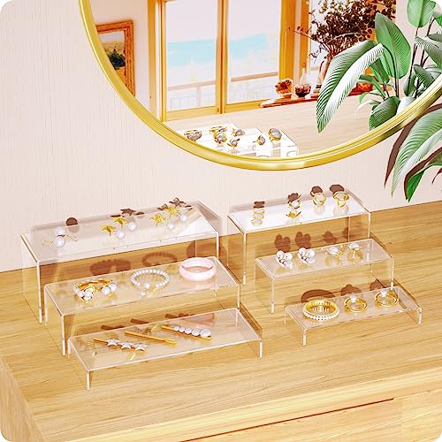 NIUBEE Acrylic Display Riser Set 6 Pcs 9 Inch