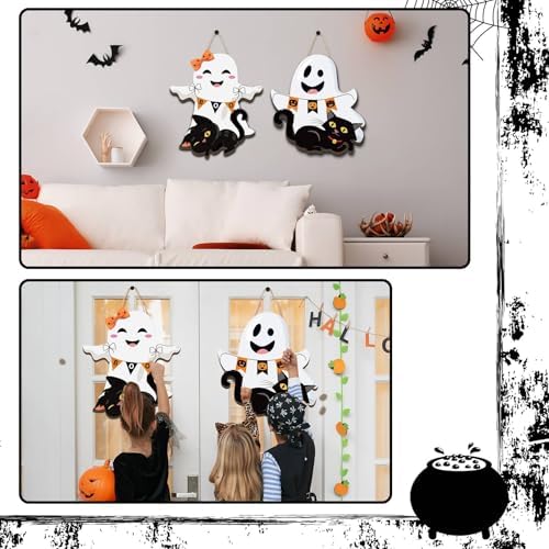Leinuosen Halloween Ghost Witch Door Sign Decorations
