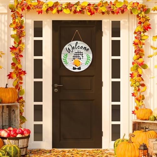Geetery 12 Inch Decorative Welcome Sign with Interchangeable Holiday Symbols