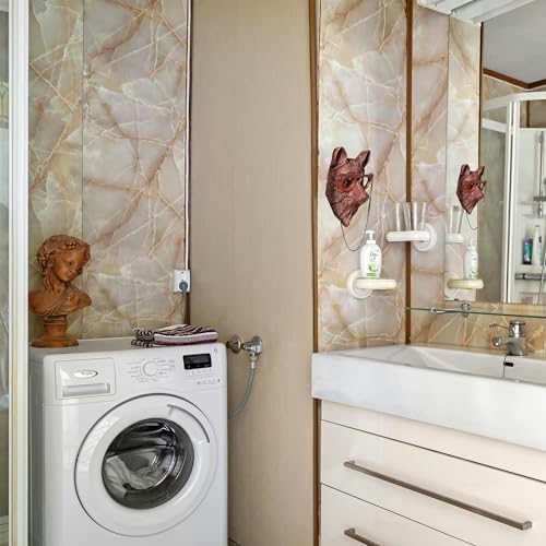 Artocery Resin Animal Heads Wall Decor - 59 Inch Copper Finish