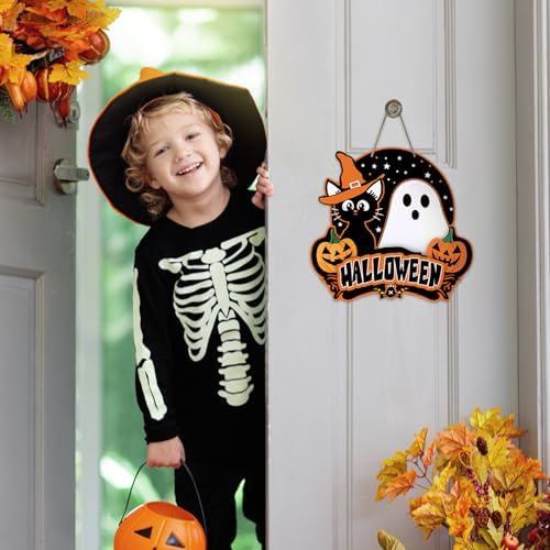 Bolisom Halloween Door Wreath Sign Decor