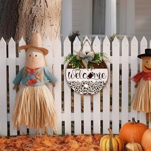 Wooden Football Welcome Sign 12x12 Inches